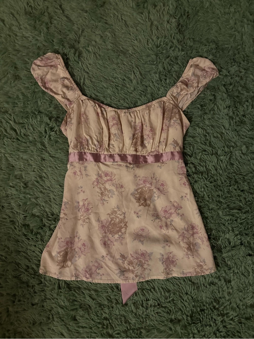 Floral Satin Babydoll Top